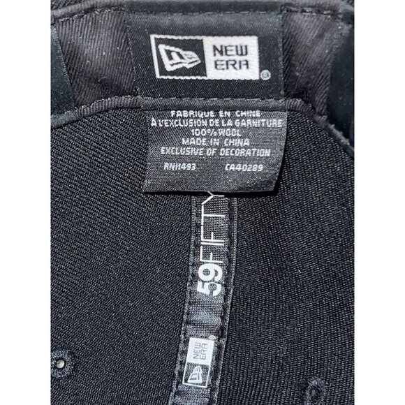 New Era MLB NY Yankees 59Fifty Black Rose Embroidered Fitted Hat Sz 7 3/8 - Picture 9 of 10